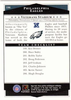 1999 Upper Deck Victory #198 Philadelphia Eagles Checklist Back