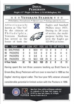 1999 Upper Deck Victory #202 Doug Pederson Back