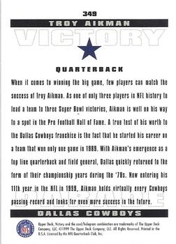1999 Upper Deck Victory #349 Troy Aikman Back