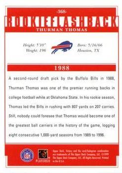 1999 Upper Deck Victory #368 Thurman Thomas Back