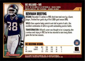 2000 Bowman #2 Ike Hilliard Back