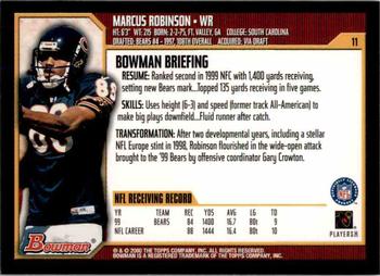 2000 Bowman #11 Marcus Robinson Back