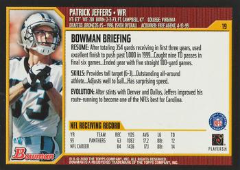 2000 Bowman #19 Patrick Jeffers Back