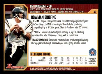 2000 Bowman #40 Jim Harbaugh Back