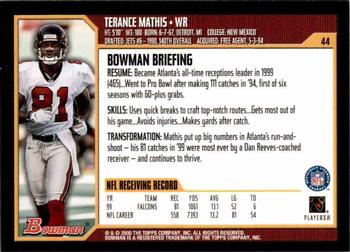 2000 Bowman #44 Terance Mathis Back