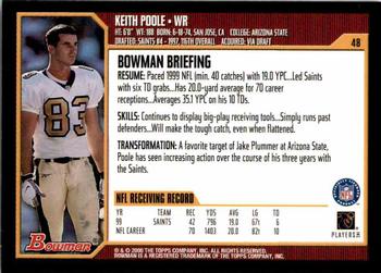 2000 Bowman #48 Keith Poole Back