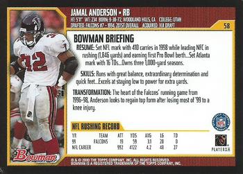 2000 Bowman #58 Jamal Anderson Back