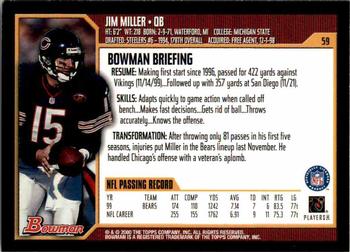 2000 Bowman #59 Jim Miller Back