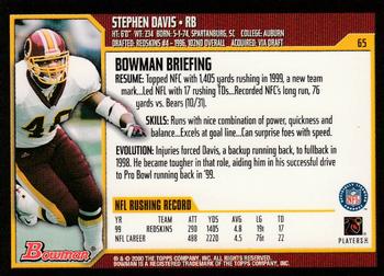 2000 Bowman #65 Stephen Davis Back