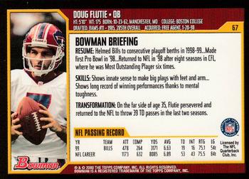 2000 Bowman #67 Doug Flutie Back