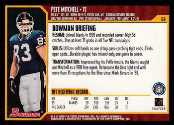 2000 Bowman #68 Pete Mitchell Back