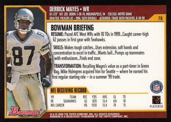 2000 Bowman #78 Derrick Mayes Back