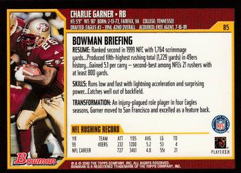 2000 Bowman #85 Charlie Garner Back