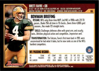 2000 Bowman #86 Brett Favre Back