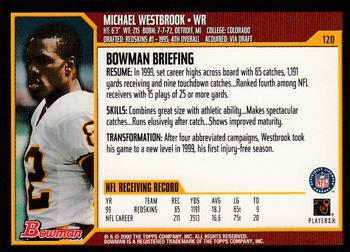 2000 Bowman #120 Michael Westbrook Back