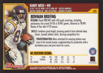 2000 Bowman #125 Randy Moss Back