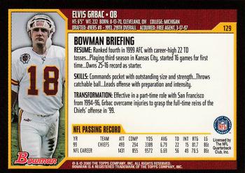 2000 Bowman #129 Elvis Grbac Back