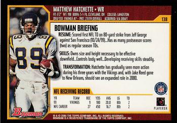 2000 Bowman #138 Matthew Hatchette Back