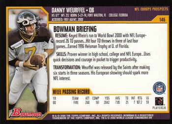 2000 Bowman #146 Danny Wuerffel Back