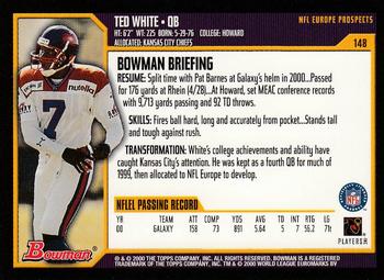2000 Bowman #148 Ted White Back