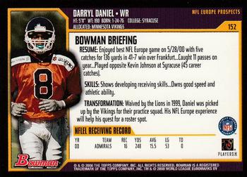 2000 Bowman #152 Darryl Daniel Back
