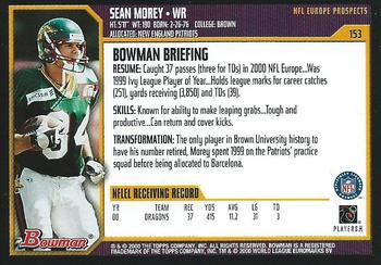 2000 Bowman #153 Sean Morey Back