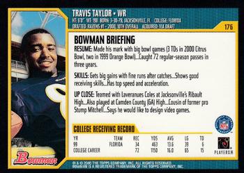 2000 Bowman #176 Travis Taylor Back
