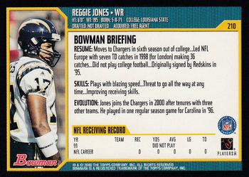 2000 Bowman #210 Reggie Jones Back