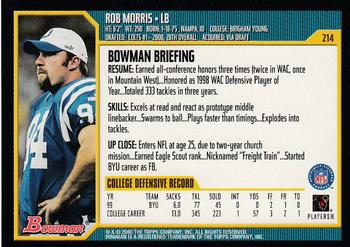 2000 Bowman #214 Rob Morris Back