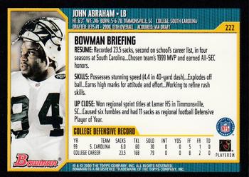 2000 Bowman #222 John Abraham Back
