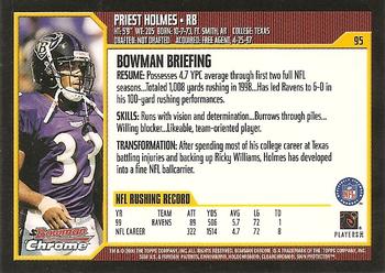 2000 Bowman Chrome #95 Priest Holmes Back