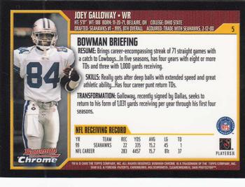 2000 Bowman Chrome #5 Joey Galloway Back