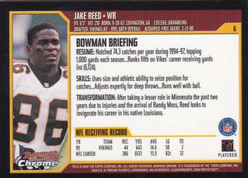 2000 Bowman Chrome #6 Jake Reed Back