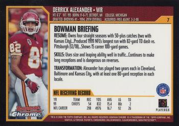 2000 Bowman Chrome #7 Derrick Alexander Back
