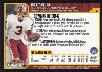 2000 Bowman Chrome #8 Jeff George Back