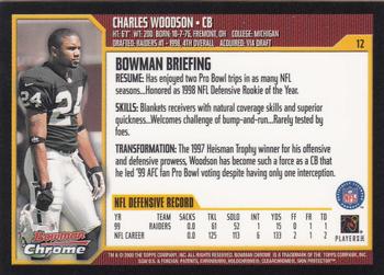 2000 Bowman Chrome #12 Charles Woodson Back