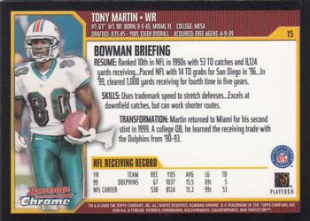 2000 Bowman Chrome #15 Tony Martin Back
