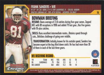 2000 Bowman Chrome #16 Frank Sanders Back