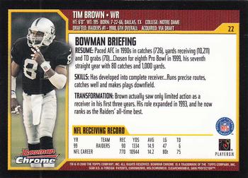 2000 Bowman Chrome #22 Tim Brown Back