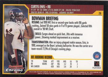 2000 Bowman Chrome #26 Curtis Enis Back