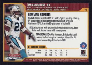 2000 Bowman Chrome #28 Tim Biakabutuka Back