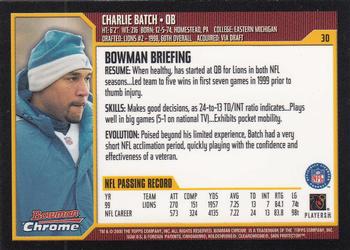 2000 Bowman Chrome #30 Charlie Batch Back