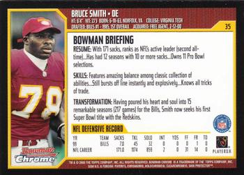 2000 Bowman Chrome #35 Bruce Smith Back