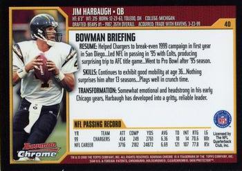 2000 Bowman Chrome #40 Jim Harbaugh Back