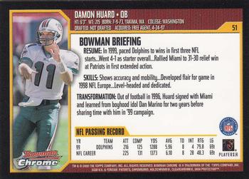 2000 Bowman Chrome #51 Damon Huard Back