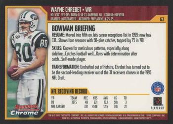 2000 Bowman Chrome #62 Wayne Chrebet Back