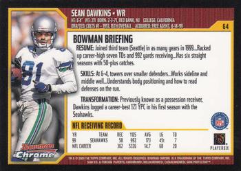 2000 Bowman Chrome #64 Sean Dawkins Back