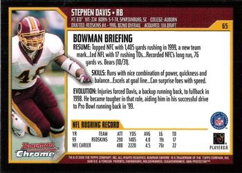 2000 Bowman Chrome #65 Stephen Davis Back