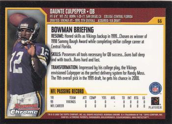 2000 Bowman Chrome #66 Daunte Culpepper Back