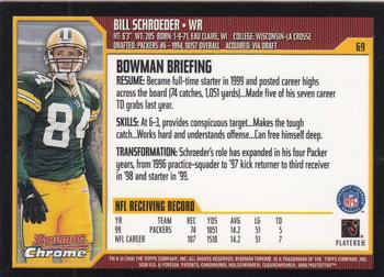 2000 Bowman Chrome #69 Bill Schroeder Back